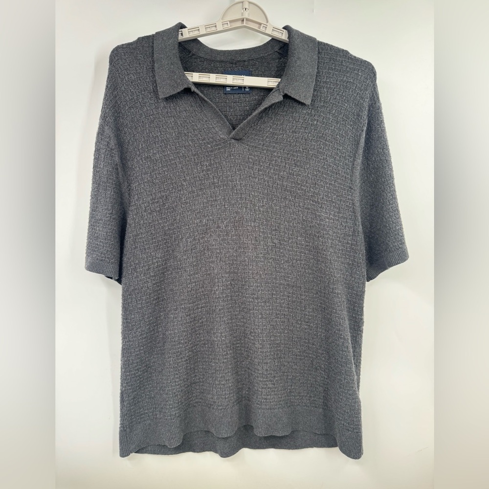 Abercrombie And Fitch Shirt Mens X-Large Gray Johnny Collar Polo Preppy Casual